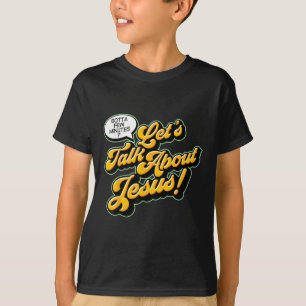 Camiseta Cita Retro Hablemos de Jesús Cristiano Básico 