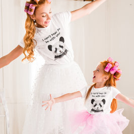 Camiseta Cita Romántica Moderna Con Panda Blanco Y Negro