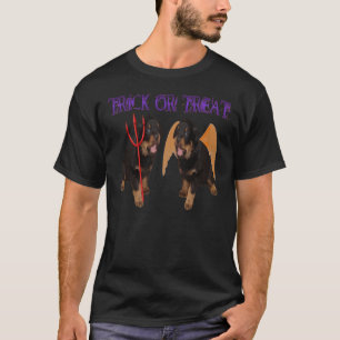 Camiseta Cita Rottweiler Halloween Trick O Vector De Tratam