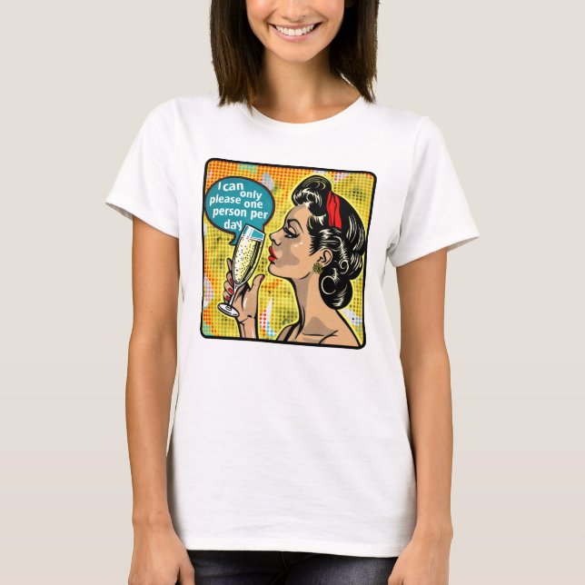Camiseta Cita sarcástica divertida de Glam Chica retro de l (Anverso)