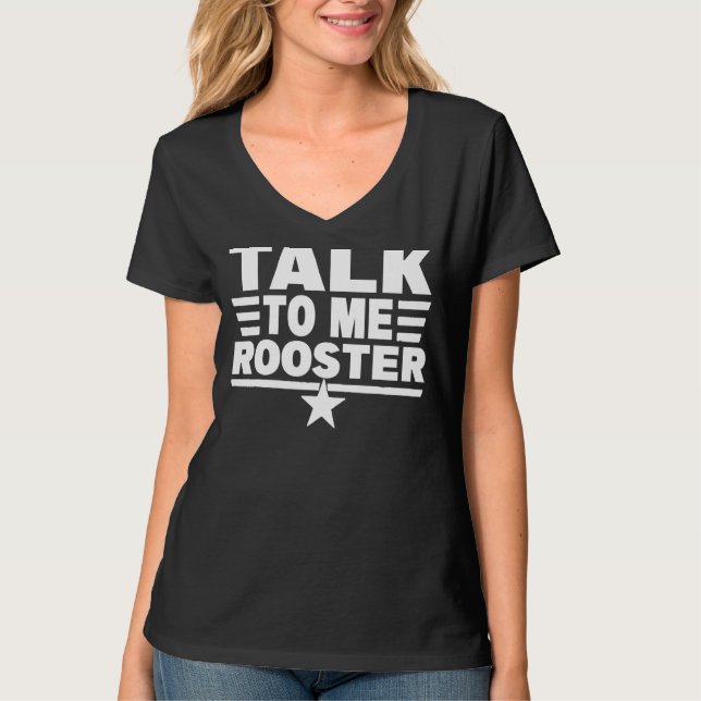 Camiseta Cita Sarcástico Diciendo Hablar Conmigo Rooster Th (Anverso)