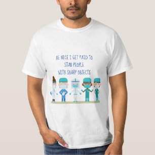Camiseta Cita sobre objetos afilados de Médica de enfermerí