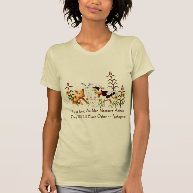 Camiseta Cita vegetariana de Pitágoras (Anverso)