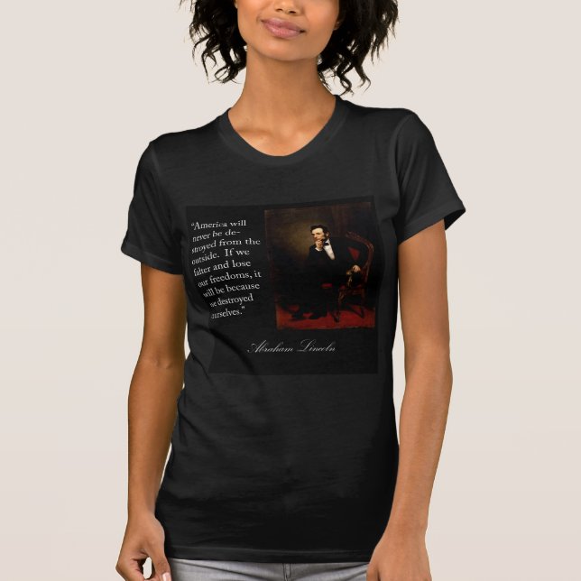 Camiseta Cita y retrato de Abraham Lincoln (Anverso)