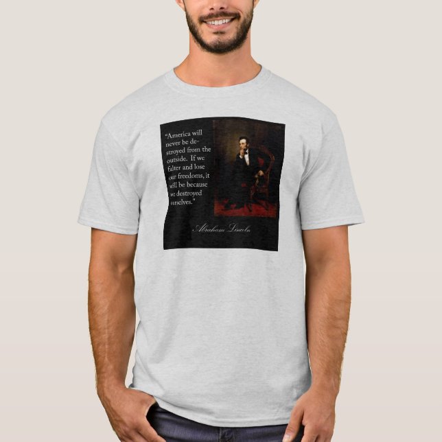 Camiseta Cita y retrato de Abraham Lincoln (Anverso)