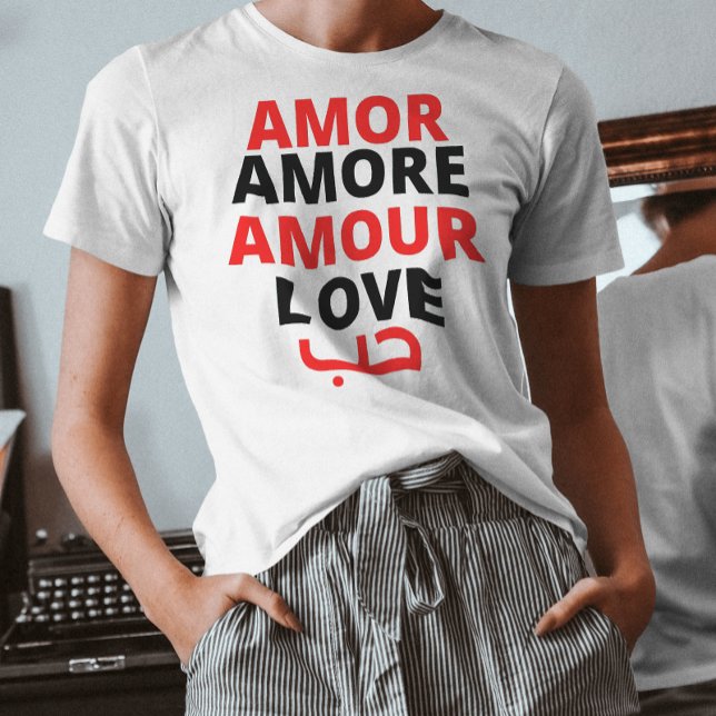 Camiseta Citación de amor internacional Tipografía roja y n (Subido por el creador)