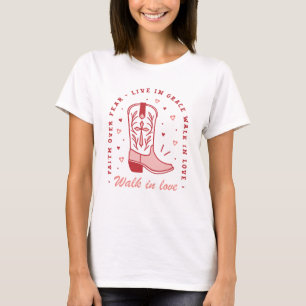 Camiseta Citas cristianas chicas caminan en una estética am