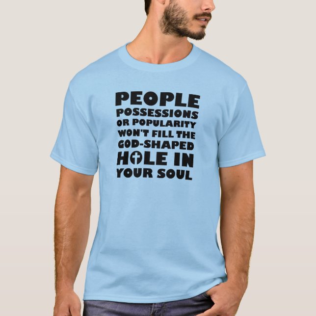Camiseta Citas cristianas con agujero en forma de Dios (Anverso)