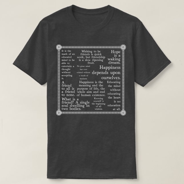 Camiseta Citas de Aristóteles (Diseño del anverso)
