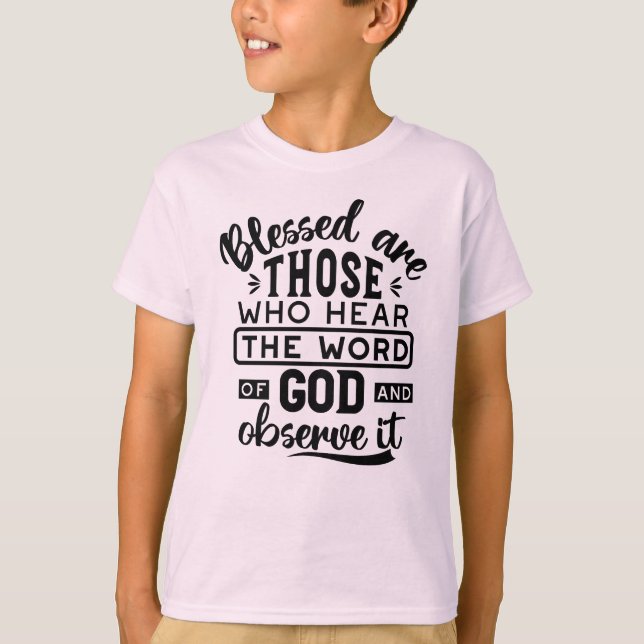 Camiseta Citas de Benditos los que oyen la Palabra de Dios (Anverso)