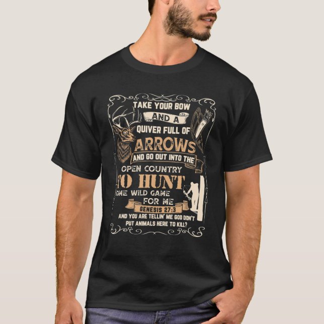 Camiseta Citas de cazadores de animales en la Biblia (Anverso)