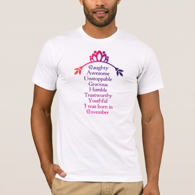 Camiseta Citas de cumpleaños de noviembre 11 (Anverso)