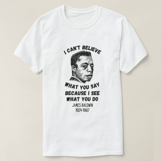 Camiseta Citas de James Baldwin (Diseño del anverso)