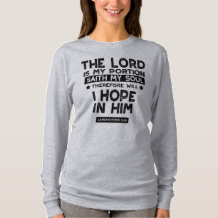Camiseta Citas de Lamentaciones 3:24 El Señor es Mi Porción