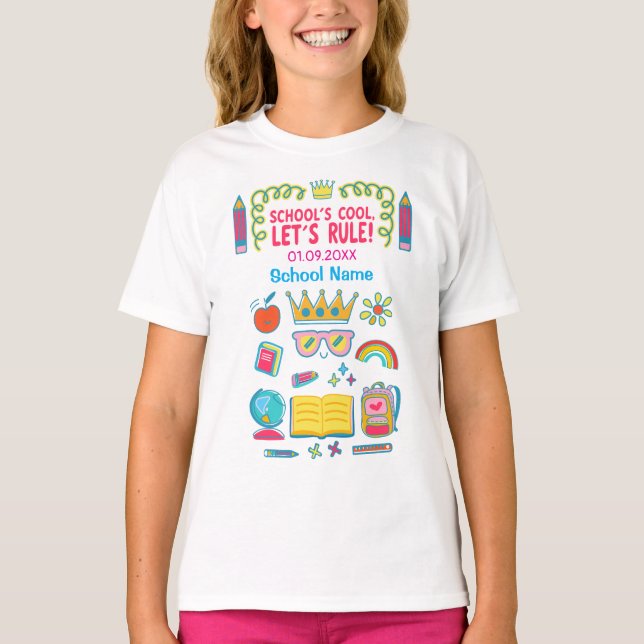 Camiseta Citas de motivación de "La escuela es genial, vamo (Anverso)
