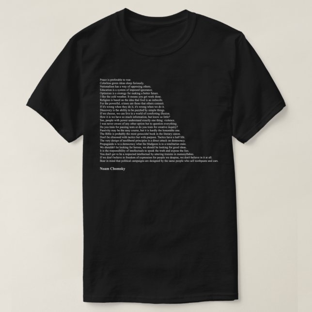 Camiseta Citas de Noam Chomsky 2 (Diseño del anverso)