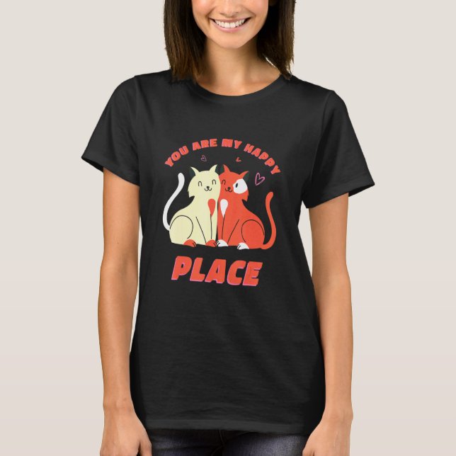 Camiseta Citas de Pareja de Gatos (Anverso)