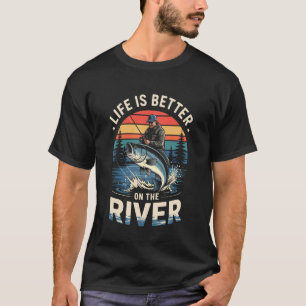 Camiseta Citas divertidas de pesca de agua dulce del río pa