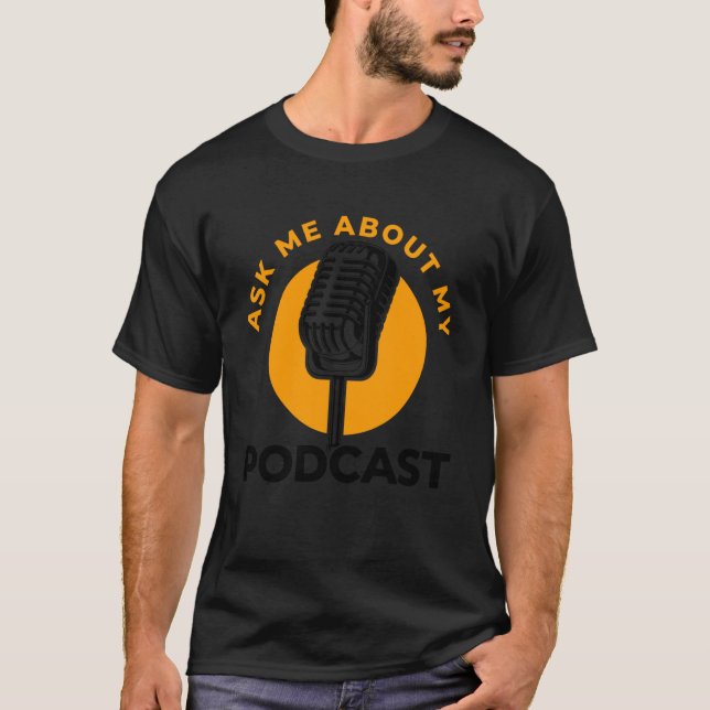 Camiseta Citas Divertidas de Podcast Micrófono Alojamiento  (Anverso)