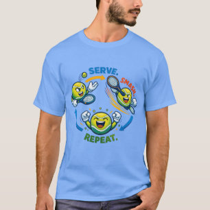 Camiseta Citas divertidas de tenis sirven smash repetir