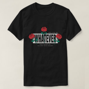 Camiseta Citas Motivacionales de Rosas Rojas Vector Plano F