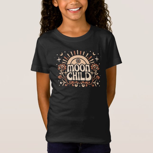 Camiseta Citas retro groovy de bruja infantil lunar (Anverso)