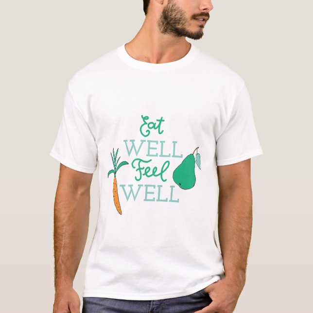 Camiseta Citas saludables que comen bien se sienten bien co (Anverso)