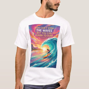 Camiseta citas surf surfear colorido estilo diseño papel pi