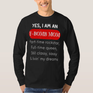 Camiseta Citas Y Palabras De Bombardear A Mamá Para Mujeres