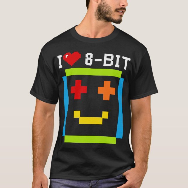 Camiseta citation i love 8 bit informatique retro game ordi (Anverso)