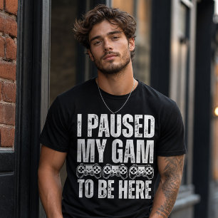 Camiseta Cité graciosa de jugador de juegos que dice Pausé 