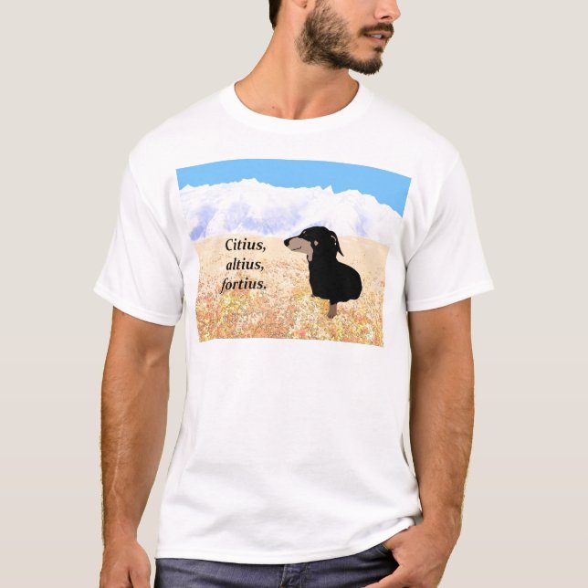 Camiseta Citius, Altius, Fortius. (Anverso)