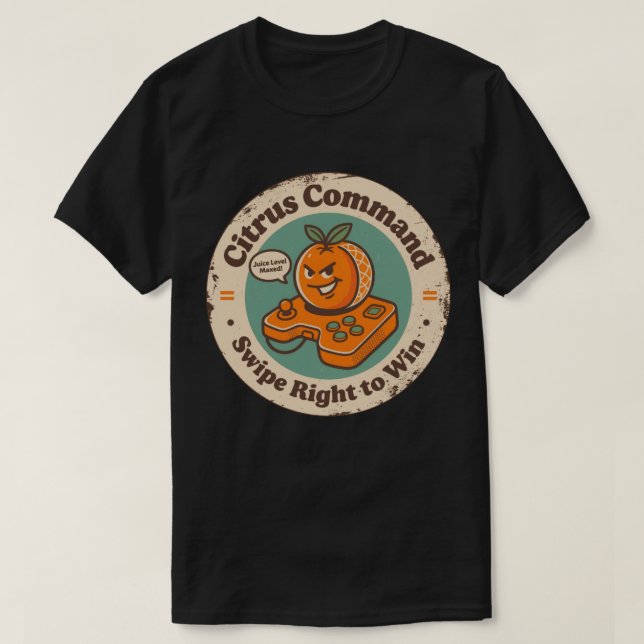 Camiseta Citrus Comando Swipe Derecha Para Ganar Naranja (Diseño del anverso)