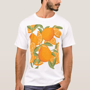 Camiseta Citrus Delight: Patrón de fruta Naranja