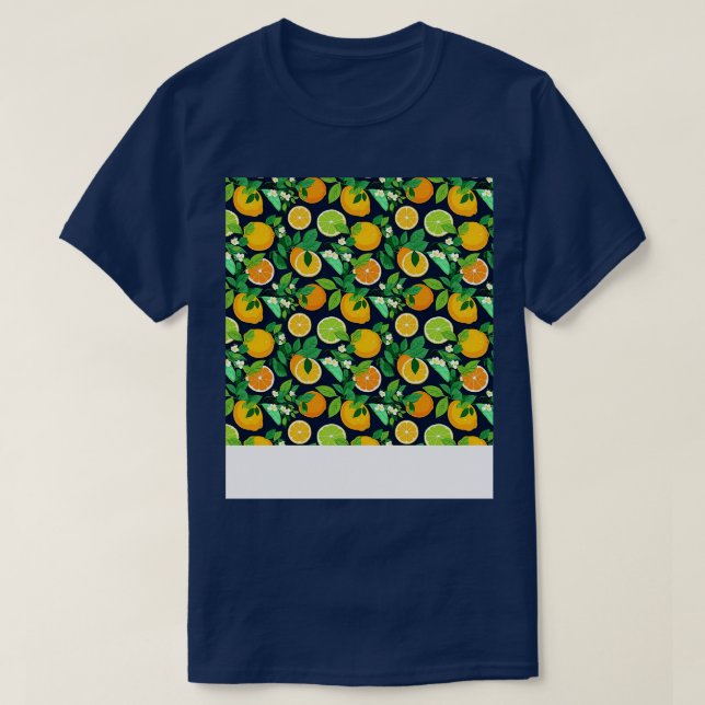Camiseta Citrus Seamless Pattern Lime Naranja Mandarin (Diseño del anverso)