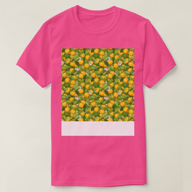 Camiseta Citrus Seamless Pattern Lime Naranja Mandarin (Diseño del anverso)