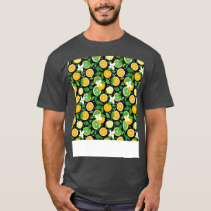 Camiseta Citrus Seamless Pattern Lime Naranja Mandarin