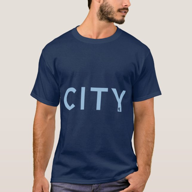 Camiseta CITY Azul Celeste retro navy (Anverso)
