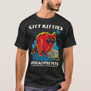 Camiseta City Kitties Apocalypse Mascotas Raccoon Opossum C