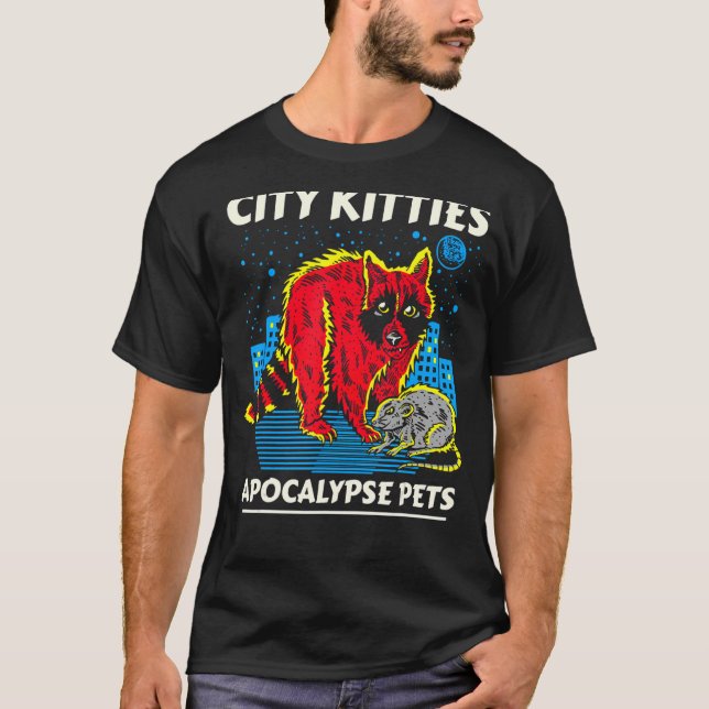 Camiseta City Kitties Apocalypse Mascotas Raccoon Opossum C (Anverso)