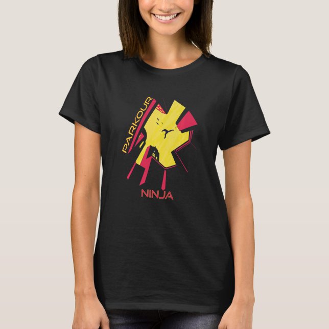 Camiseta City Ninja Parkour Salto de edificios de estilo li (Anverso)