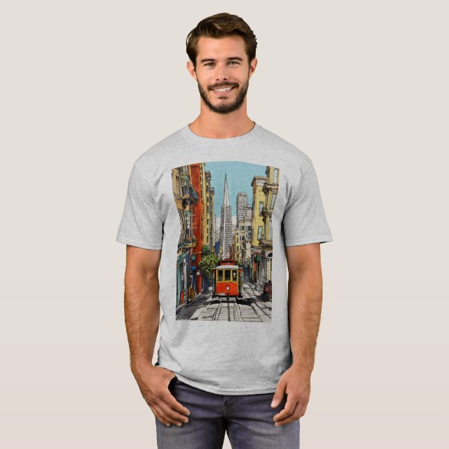 Camiseta "City Tracks" "Metropolitan Journey" "Urban Rails" (Anverso completo)