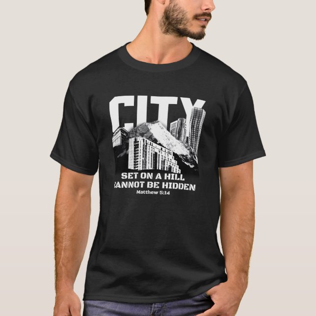 Camiseta Cityscape Mountain Quote Design friends (Anverso)