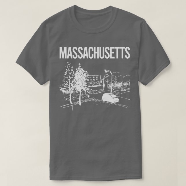 Camiseta Cityscape Sketch Massachusetts (Diseño del anverso)