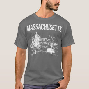 Camiseta Cityscape Sketch Massachusetts