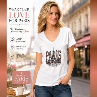 Camiseta ciudad amante de París a todo color