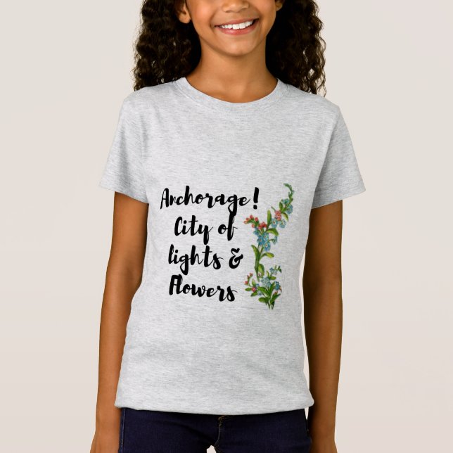 Camiseta Ciudad Anchorage de Luces y Flores (Anverso)