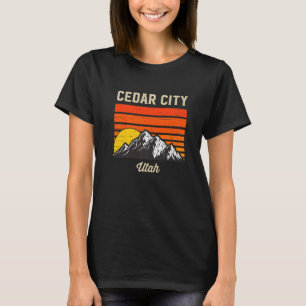 Camiseta Ciudad Cedar Utah Retro Ciudad Vieja Estado Ee.Uu.