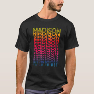 Camiseta Ciudad Colorida Retro Usa Nostálgica Madison