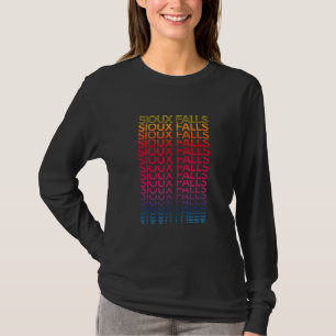 Camiseta Ciudad Colorida Retro Usa Nostálgica Sioux Falls
